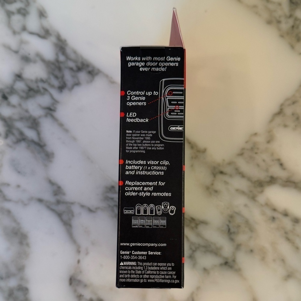 🔧 NIB GenieMaster 3-Button Garage Door Opener Remote GM3T-R | Genie Intellicode - Picture 3 of 6